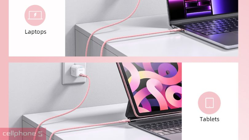 Thiết kế sạc Innostyle Powerflex USB-C to C 1.5m 60W