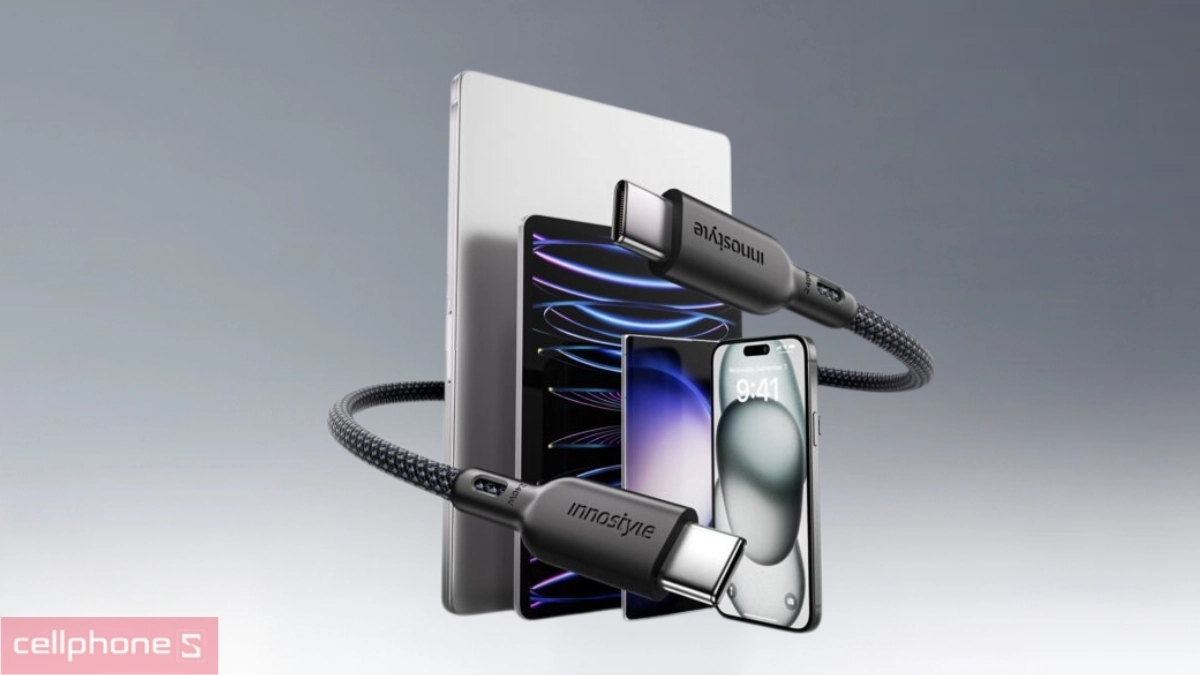 Cáp Innostyle PowerNova Type C to C 240W 1.5m ICC240 - Công suất 240W vượt trội, độ bền tối ưu