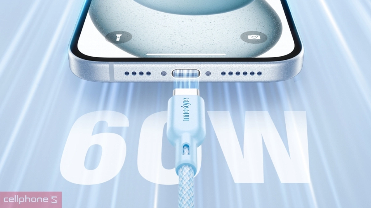 Cáp Innostyle PowerNova Type-C to C 60W 1.5m ICC150 - Bền bỉ, sạc nhanh 