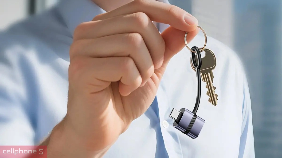 Thiết kế nhỏ gọn cổng chuyển OTG Innostyle FlexLink Type-C to USB-A Female Silicone Tape ST-510GY