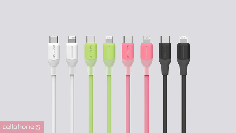 Cáp sạc chuyển đổi Type C to Lightning Momax Silicon 30W 1.2m – Sạc nhanh, bền bỉ và an toàn