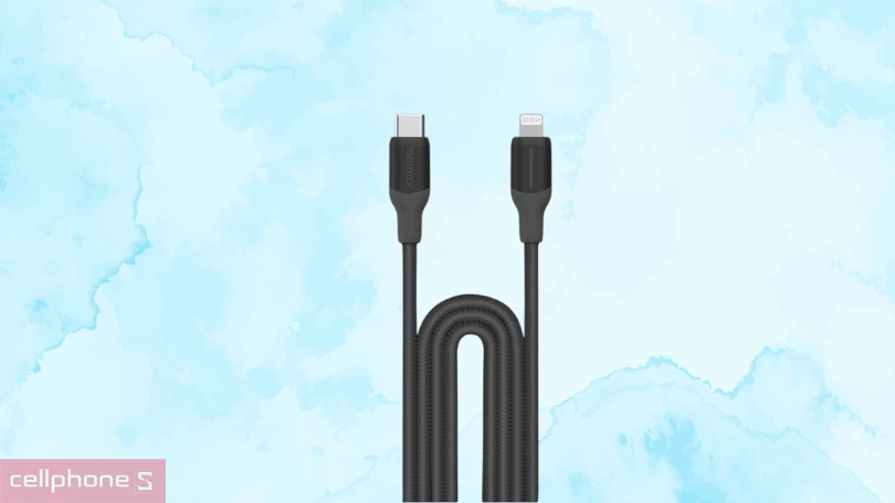 Chất liệu, độ dài của cáp chuyển đổi Type-C to Lightning Momax Silicone 30W 2m DL55