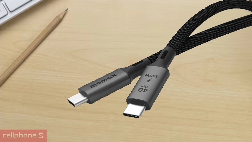 Chiều dài, chất liệu của cáp Type-C to Type-C Momax Elite 240W 1m DC39