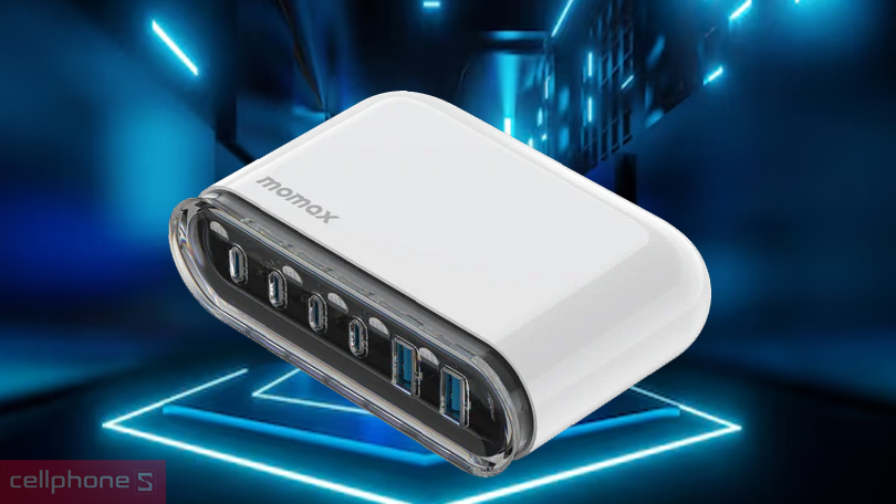Củ sạc Momax Desktop CN 120W 6 cổng - Công suất sạc mạnh mẽ, đa dạng cổng sạc