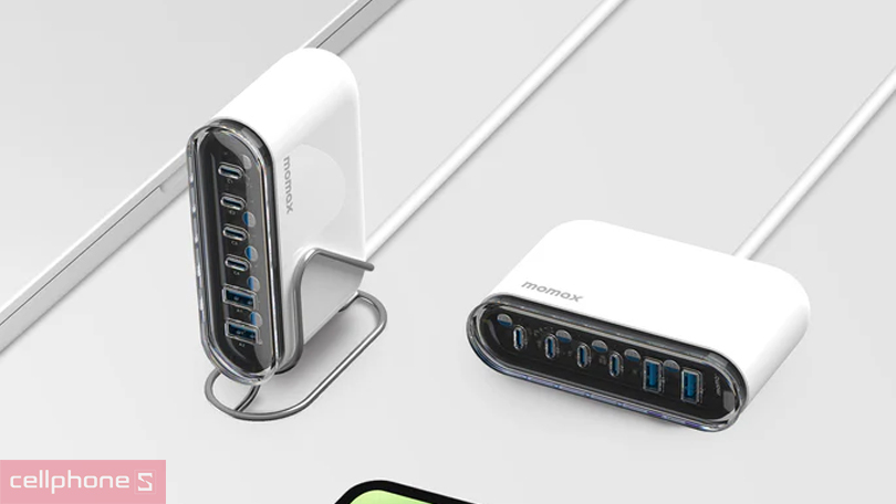 Củ sạc Momax Desktop CN 120W 6 cổng - Công suất sạc mạnh mẽ, đa dạng cổng sạc