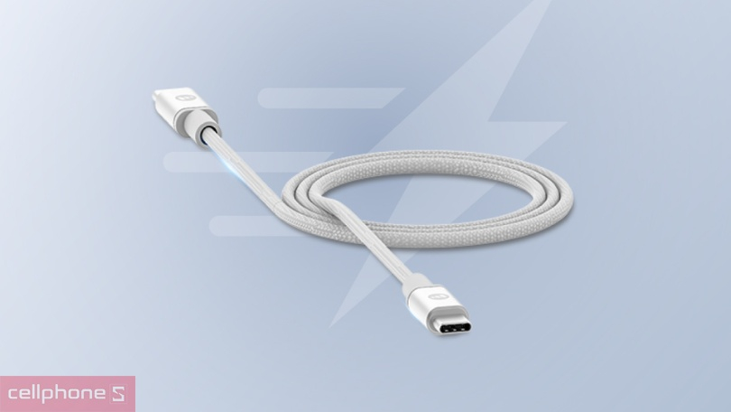 Cáp type-C to type-C Mophie 100W 1M: sạc nhanh 100W, thiết kế đáng tin cậy