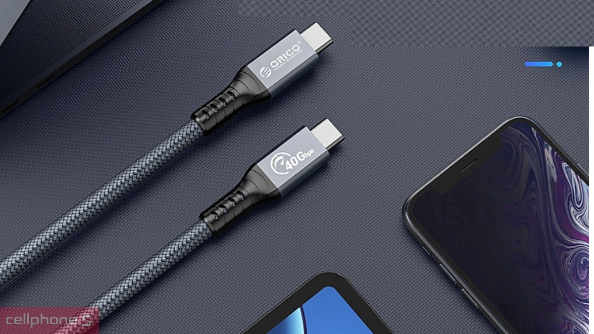 Thiết kế Cáp chuyển đổi Thunderbolt 4 Orico TBW4-20-GY 2M