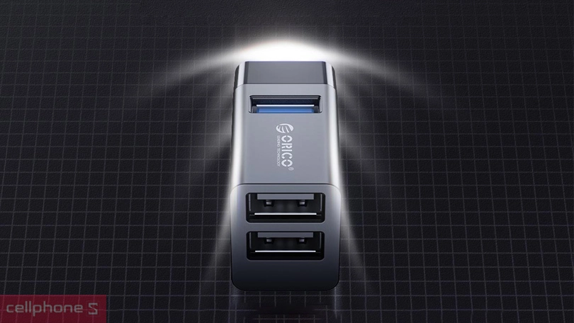 Hub chuyển đổi USB 3.0 Orico Mini-U32L-BK-BP 4 in 1 - Thiết kế nhỏ gọn, tốc độ truyền tải siêu nhanh