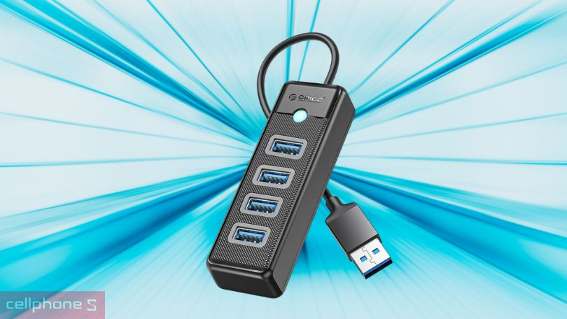 Hub chuyển đổi USB 3.0 Orico PW4U-U3-015-BK-EP 4 in 1 - Truyền dữ liệu nhanh chóng