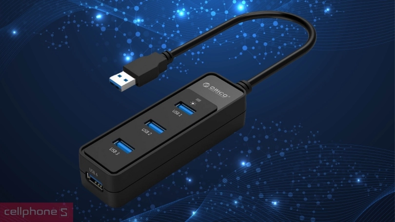 Hub chuyển đổi USB 3.0 Orico W5PH4-U3 4 in 1 – Truyền tải tốc độ cao, kết nối đa năng