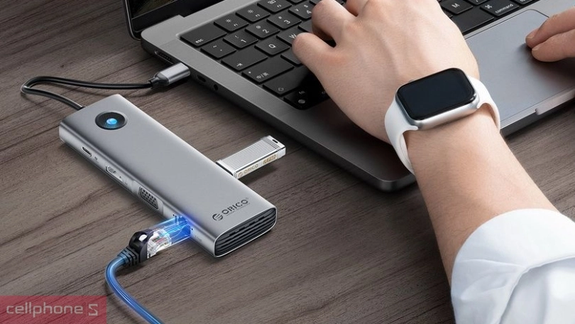 Hub chuyển đổi Type C Orico PW11-10P-GY 10 IN 1 PD 100W