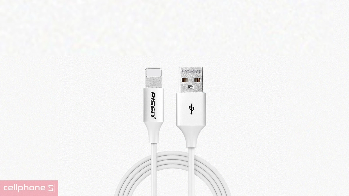 Thiết kế cáp USB-A to Lightning Pisen Mr White 1m 