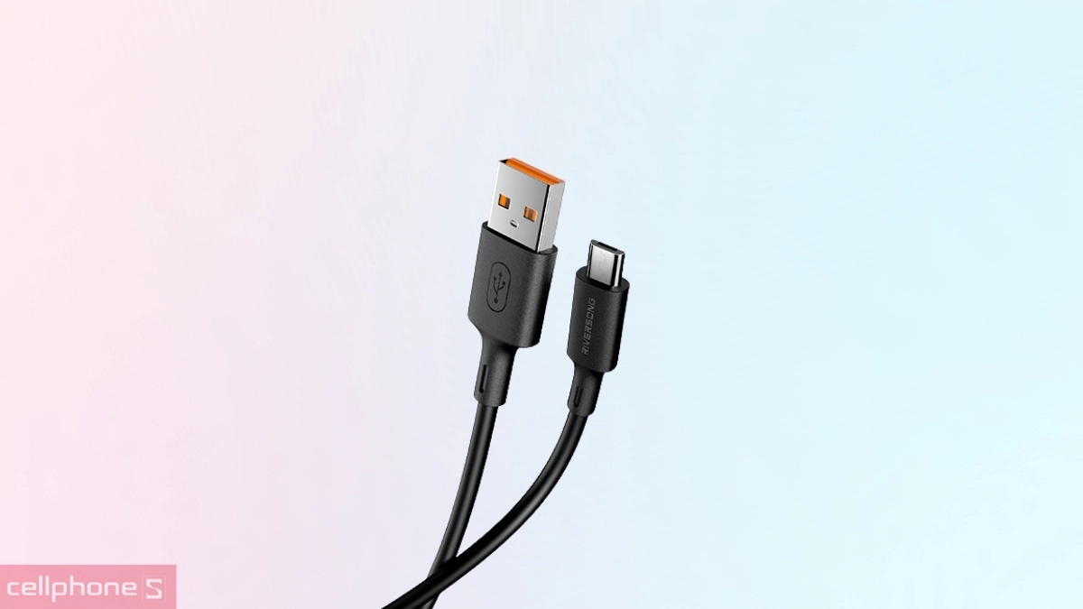 Cáp RiverSong Zeta USB-A to Micro 1M CM118 – Truyền dữ liệu 480Mbps