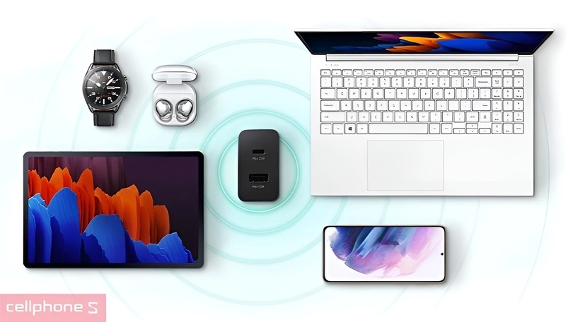 sạc nhanh chính hãng samsung tương thích với nhiều thiết bị