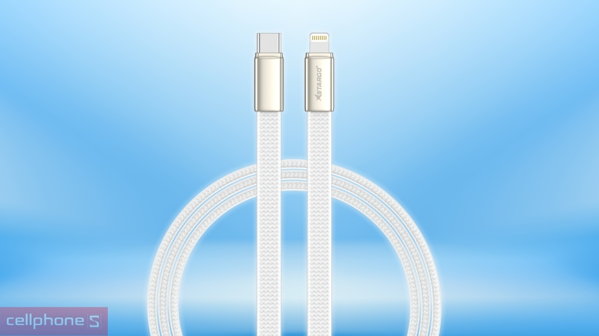 Cáp USB-C to Lightning StarGO Slim Silicone 30W 1m – Sạc nhanh ổn định, thiết kế bền bỉ
