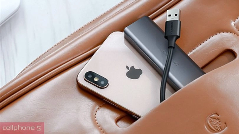 Hub chuyển đổi Ugreen 4 cổng USB 3.0 + Micro USB, vỏ mạ kim loại, siêu mỏng CM219 50985