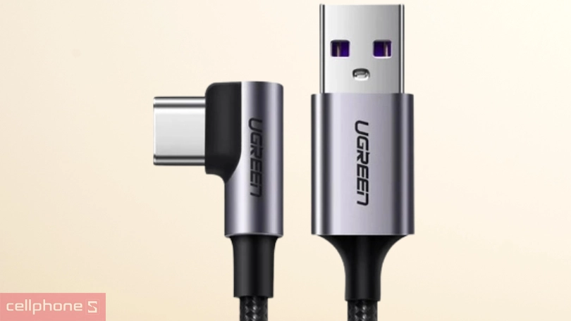 Cáp USB-A to Type-C Ugreen US284 1m - Dạng đầu vuông độc đáo, hiệu năng sạc siêu tốc