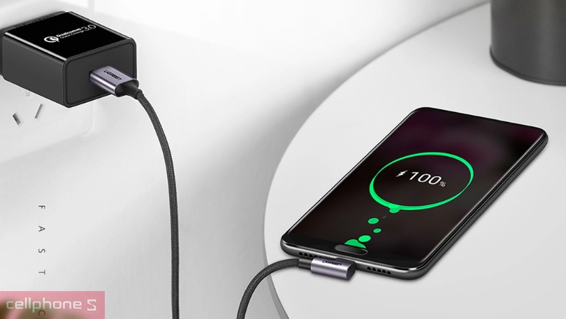 Cáp USB-A to Type-C Ugreen US284 1m - Dạng đầu vuông độc đáo, hiệu năng sạc siêu tốc