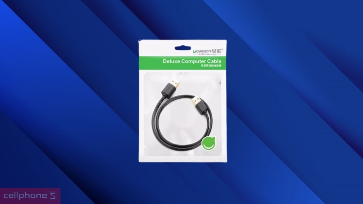 Thiết kế cáp truyền dữ liệu Ugreen 2 đầu USB 2.0 dài 1m US102