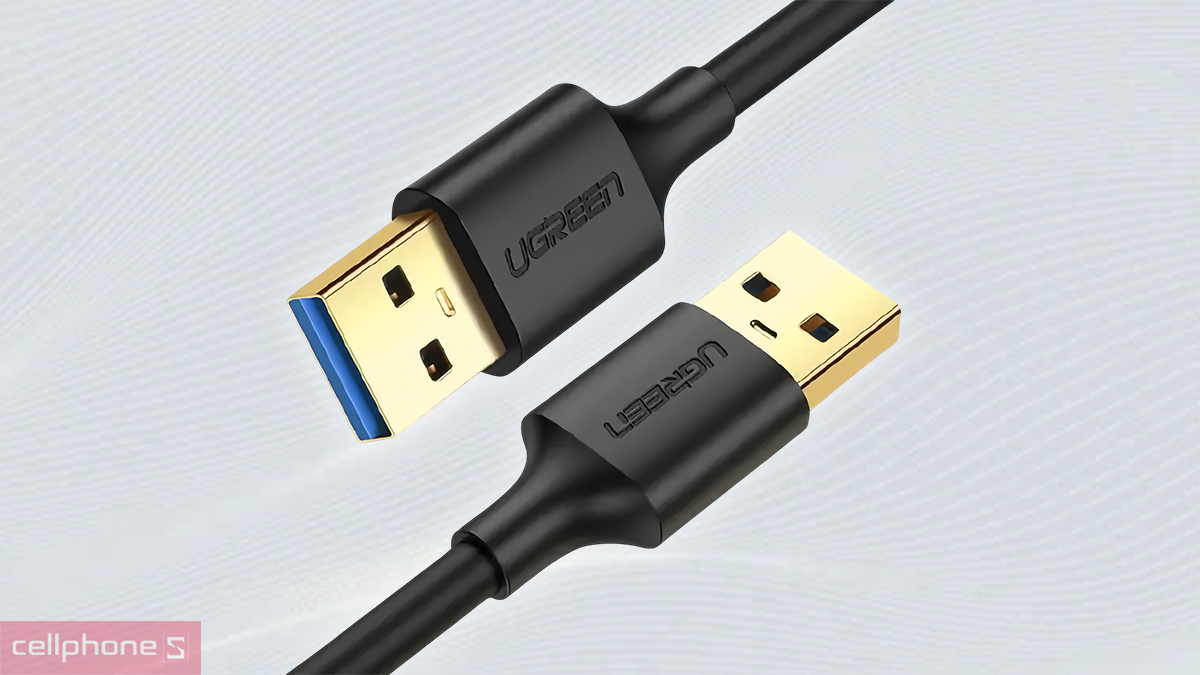 Truyền tải file cáp truyền dữ liệu Ugreen 2 đầu USB 3.0 dài 1m US128