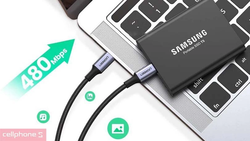 Cáp Ugreen USB-C to C 1M 100W 70427 – Cáp sạc bền bỉ, sạc nhanh tiện lợi