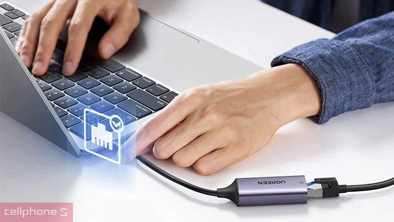 Cổng chuyển đổi Ugreen USB Type C to 10/100/1000m CM199 50737 - Tốc độ truyền tải nhanh, tương thích rộng