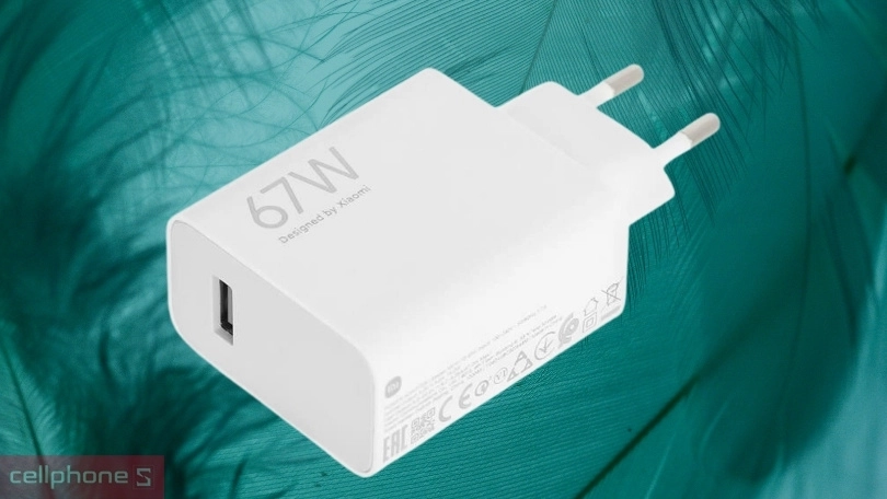 Củ sạc Xiaomi USB-A GaN 67W kèm cáp Type-C - Công suất sạc mạnh mẽ, độ bền bỉ cao