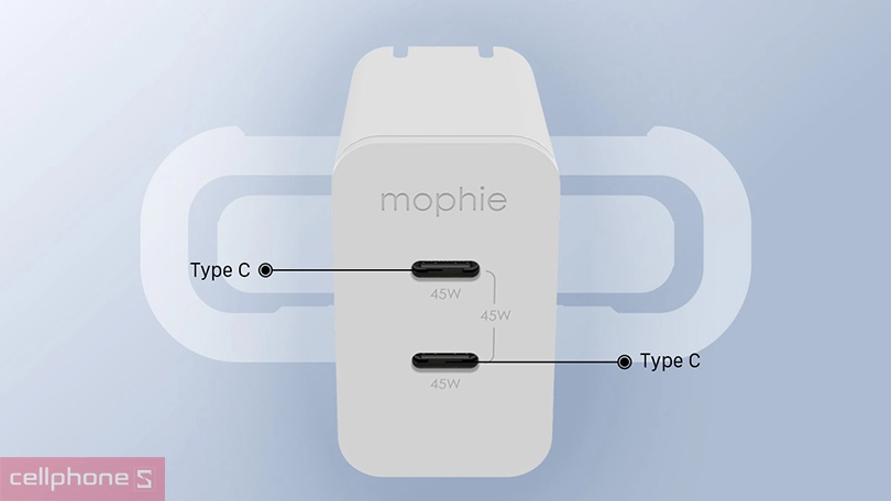 Củ sạc nhanh Type-C Mophie GAN 45W PD