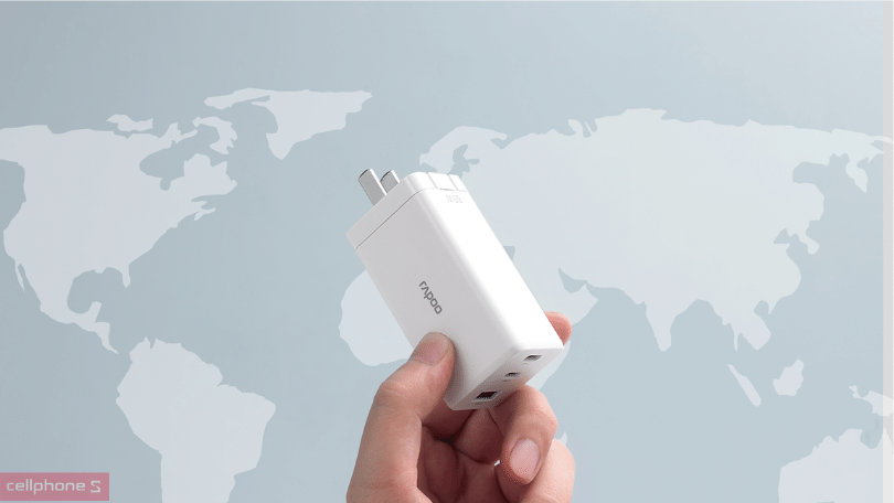 Sạc Rapoo 3 cổng (USB - C x2 + USB - A) 65W PA65L