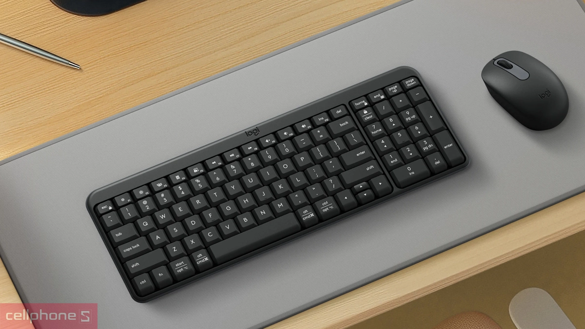 Kiểu dáng Combo bàn phím chuột không dây Logitech MK250