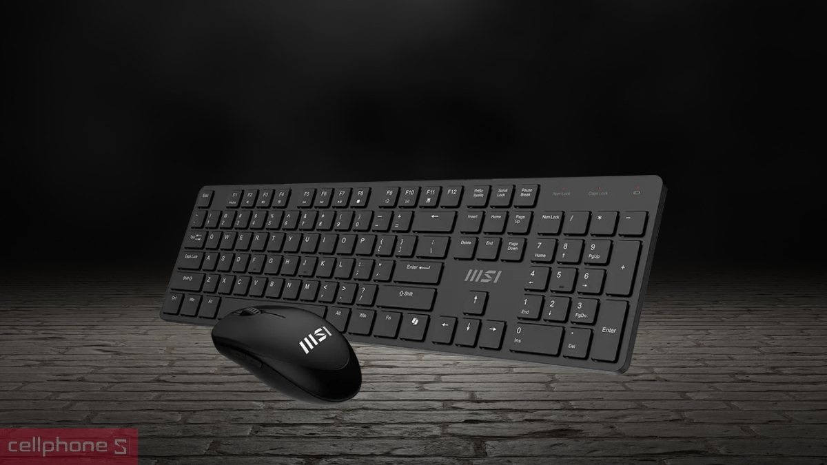 Chuột quang học combo bàn phím chuột không dây MSI FORGE K200