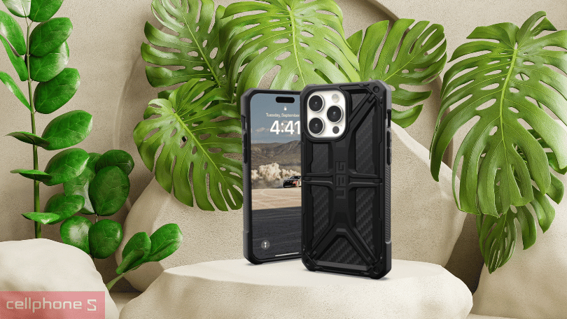 Ốp lưng iPhone 15 Pro Max UAG Monarch Carbon Fiber- Chống trầy xước khi sử dụng