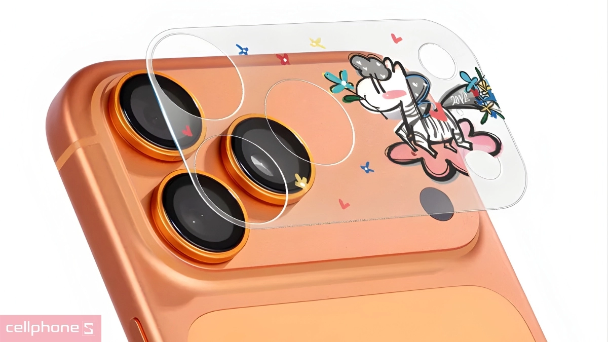 Thiết kế sticker dán camera iPhone 17 Pro Max Hoda 3D Sweet