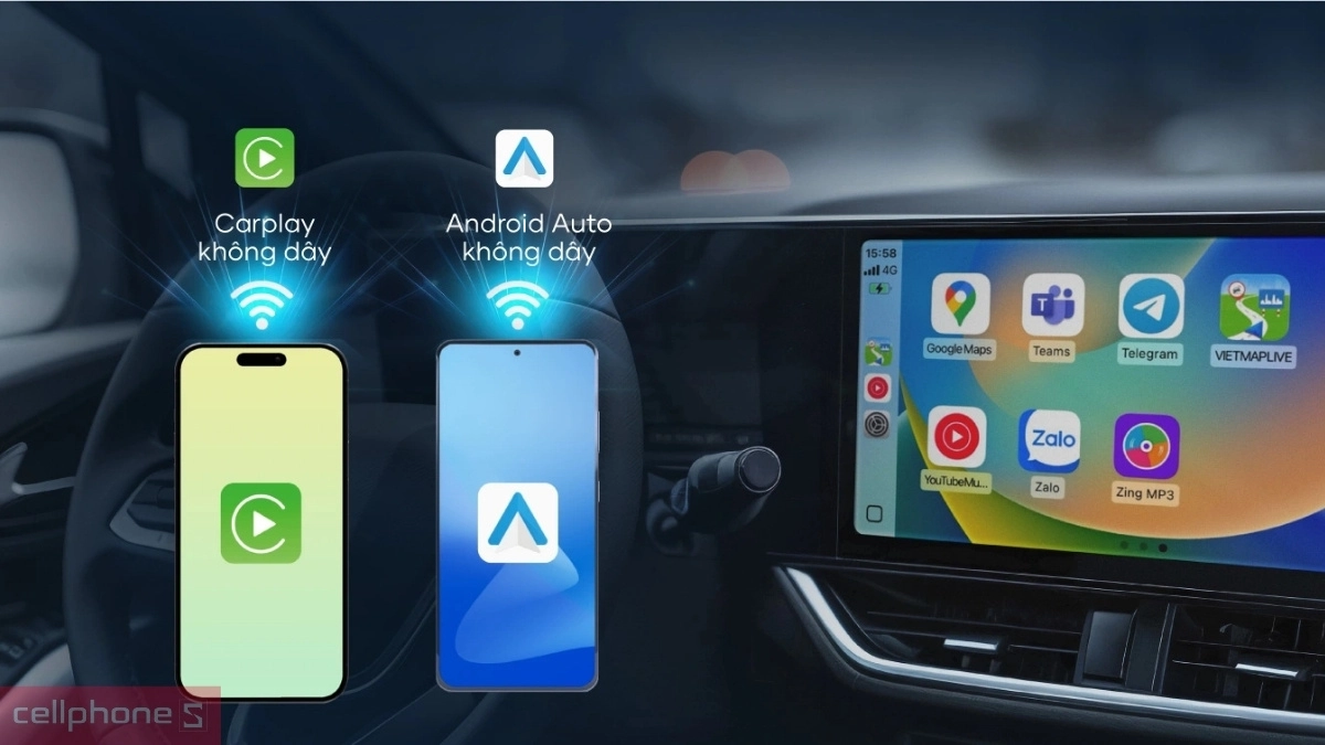 Khả năng tương thích của thiết bị chuyển đổi Android Auto/Apple CarPlay không dây VietMap W20