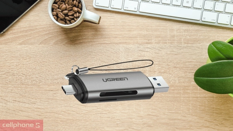 Đầu đọc thẻ nhớ Ugreen type-C to USB-A 3.0 2 khe SD và TF CM185 50706 - Phù hợp với hệ điều hành MacOS, Android