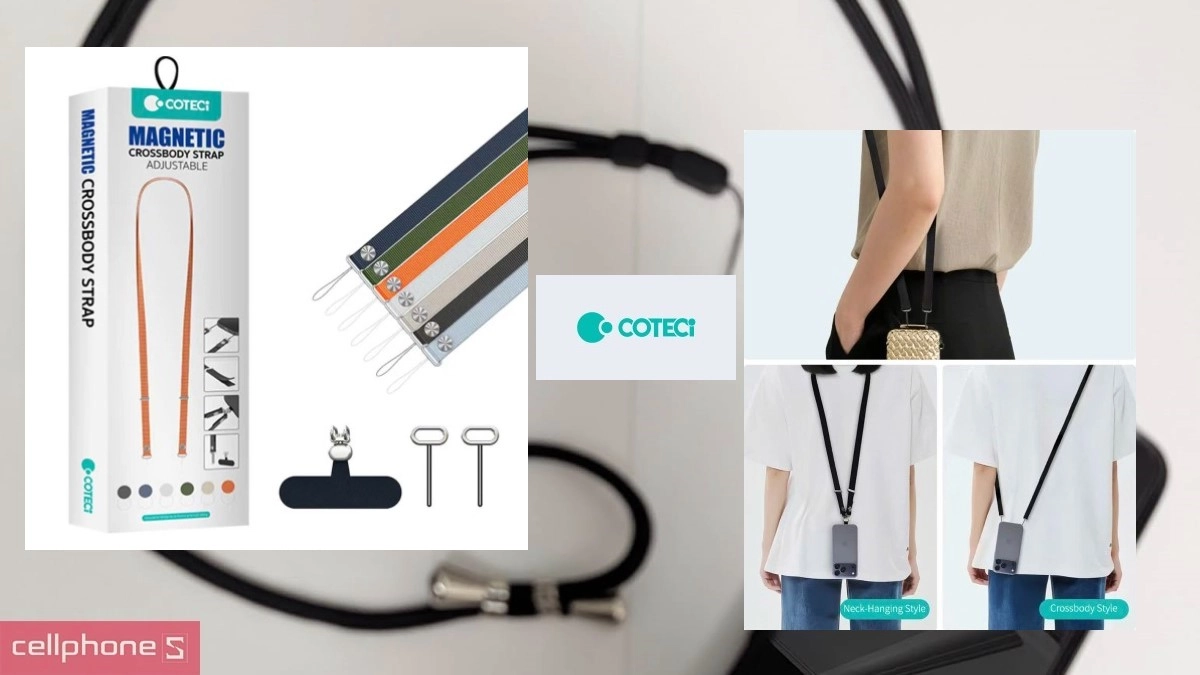 Dây đeo chéo Crossbody Strap Coteci Magnetic – Thiết kế tinh gọn, màu sắc đa dạng