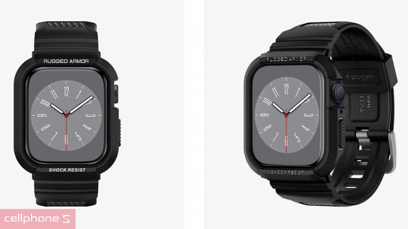 Ốp viền + dây đeo Apple Watch 45/44mm Spigen Rugged Armor Pro