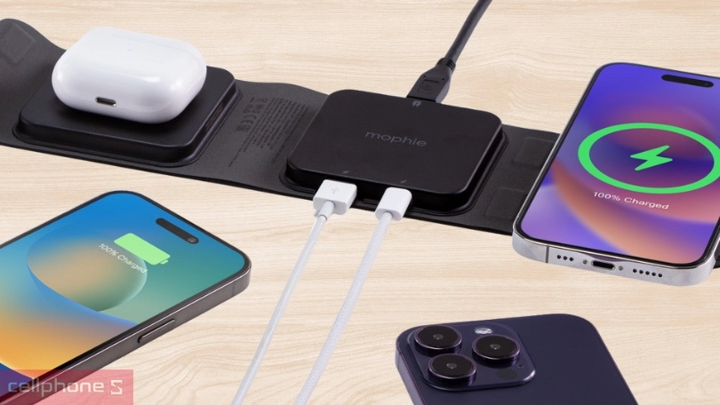Tốc độ sạc của đế sạc Mophie Snap Plus du lịch 15W