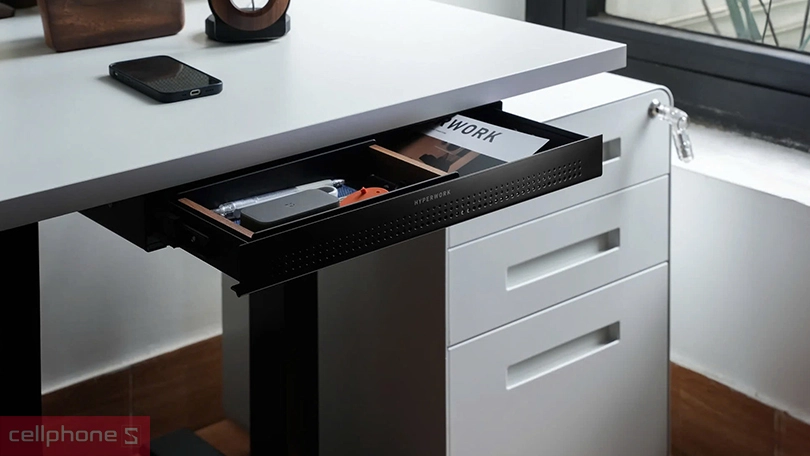 Chất liệu, độ bền bỉ của ngăn kéo gắn bàn Hyperwork Steel Drawer