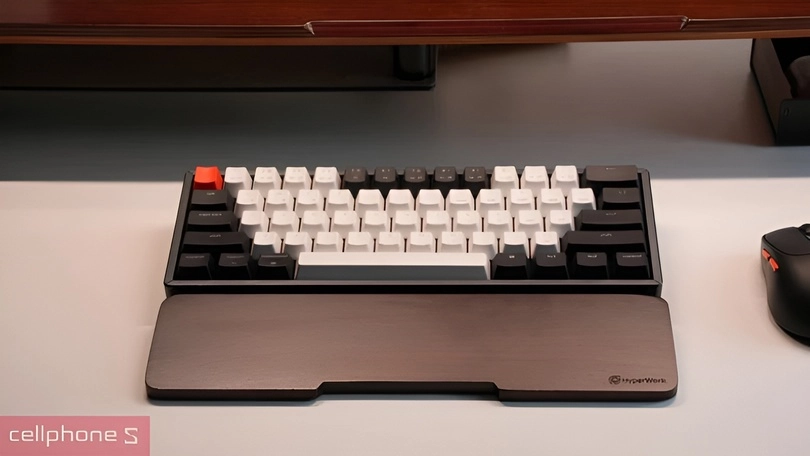 Chất liệu kê tay bàn phím Hyperwork gỗ óc chó 36cm HPW-WR01-WAL-36L-BRW