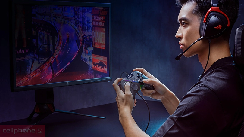 Thiết kế tay cầm chơi game Asus Rog Raikiri Pro Wireless