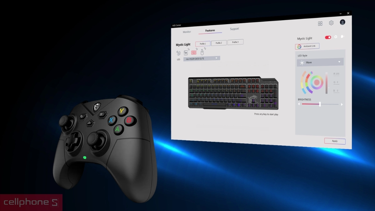 Đa kết nối tay cầm chơi game MSI GC300