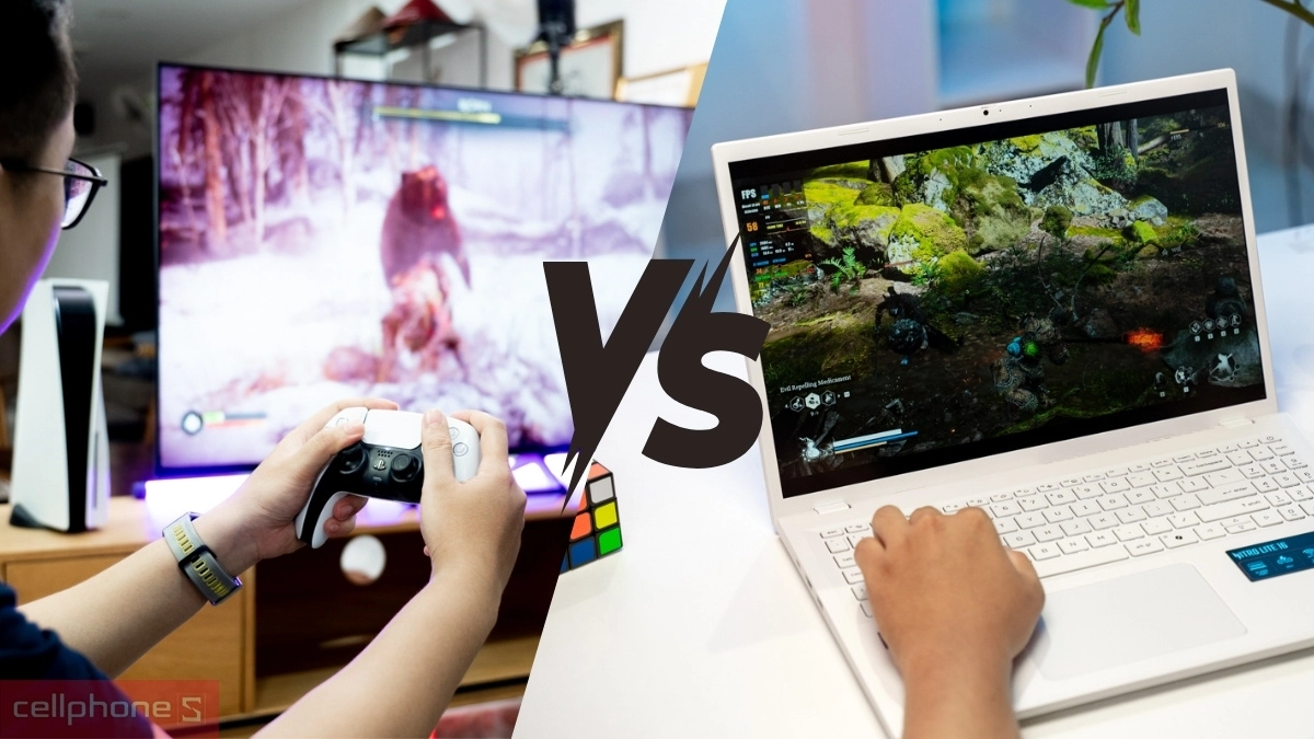 So sánh PS5 vs laptop gaming về chất lượng đồ họa