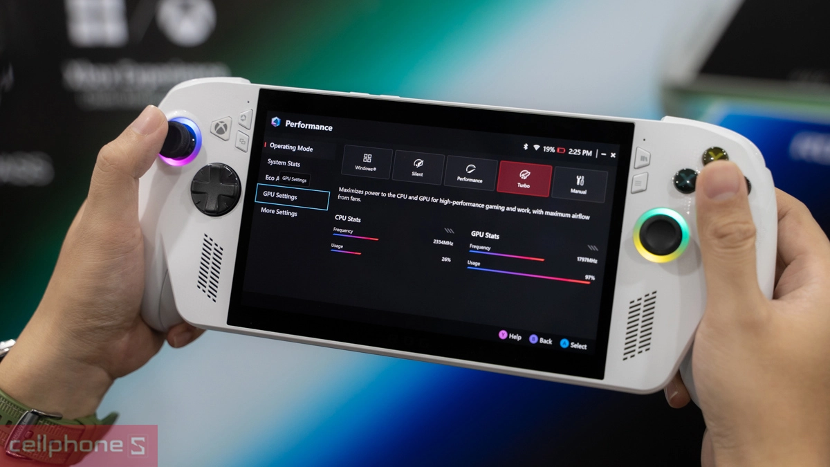 Màn hình 7 inch 120Hz, hiển thị siêu mượt