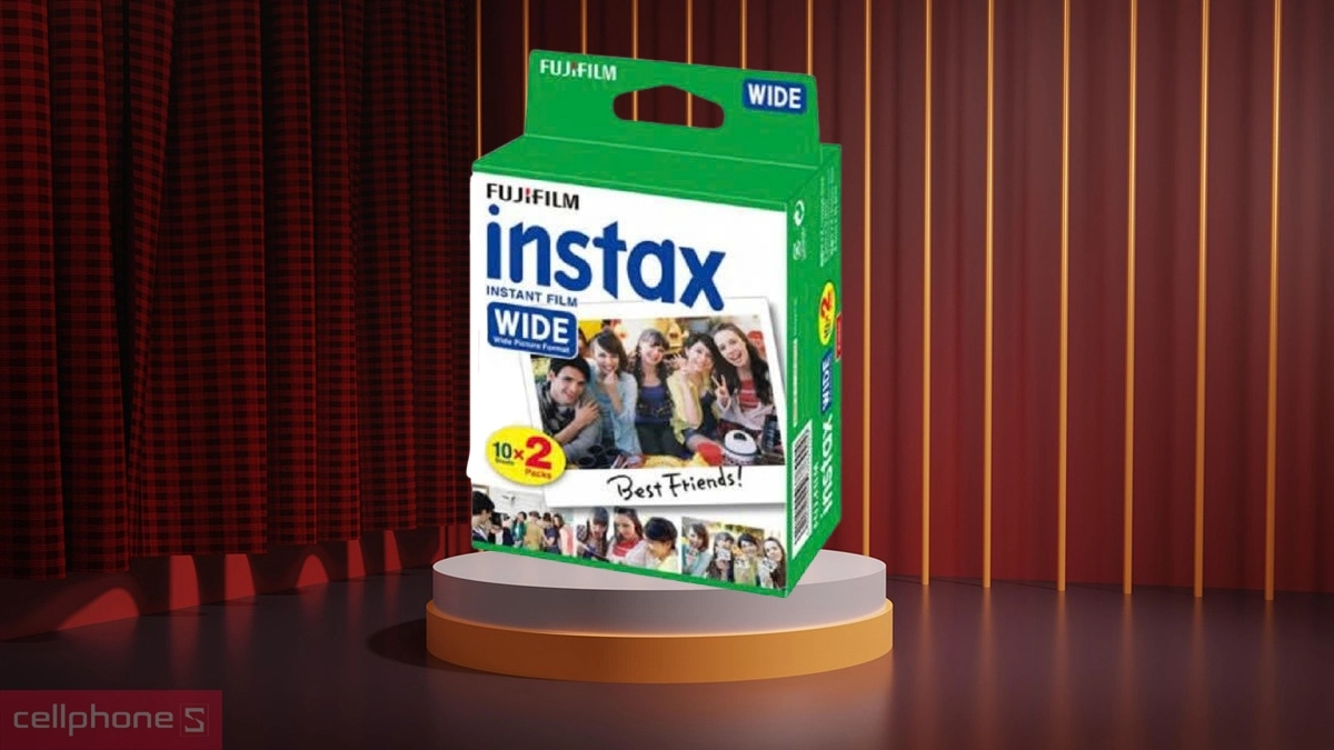 Film máy ảnh Fujifilm Instax Wide 20 - Color Film viền White, 20 tấm tiện lợi