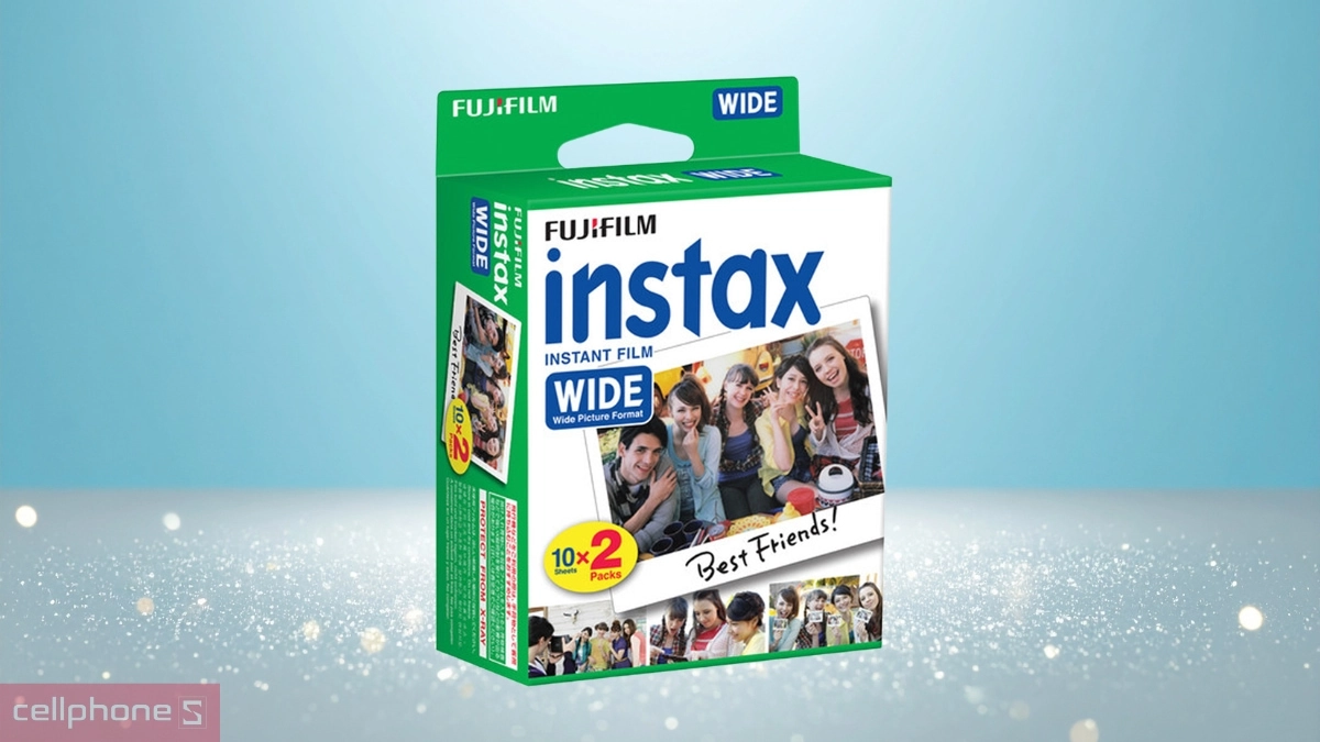 Film máy ảnh Fujifilm Instax Wide 20 - Color Film viền White, 20 tấm tiện lợi
