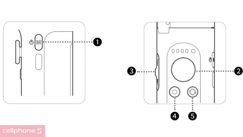 Các nút chức năng của tay cầm chống rung Hohem XE Kit 