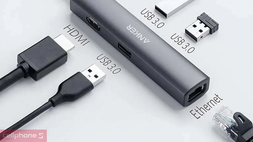 Hub Anker 533 5 trong 1 USB-C A8338