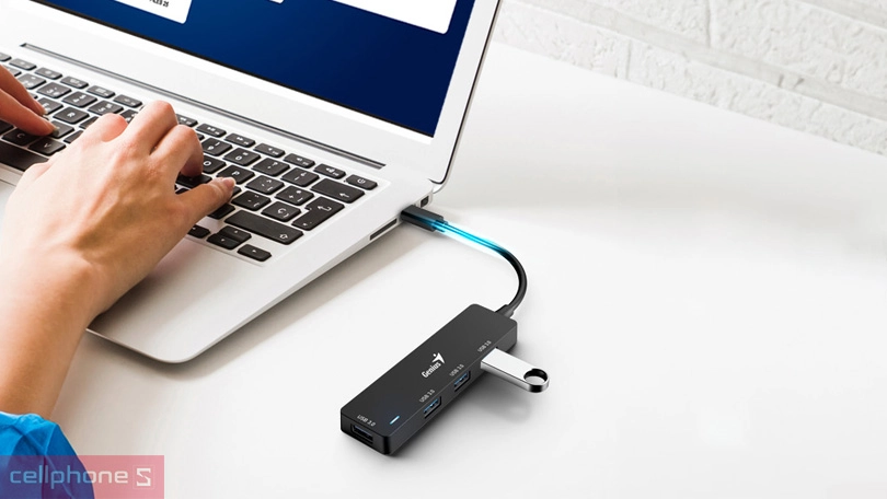 HUB chuyển đổi Genius UH-400 Type-C 4 in 1 – Mở rộng không gian làm việc