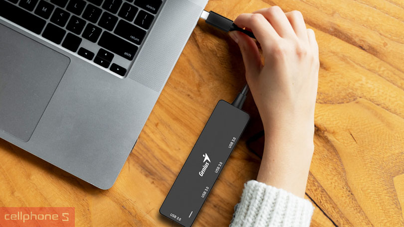 HUB chuyển đổi Genius UH-400 Type-C 4 in 1 – Mở rộng không gian làm việc